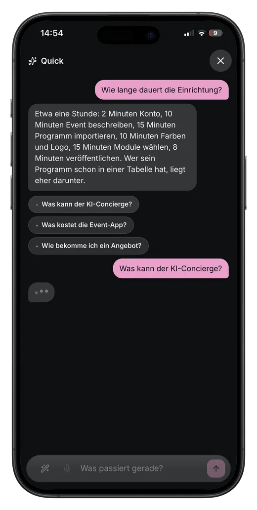 Chat mit dem KI-Concierge