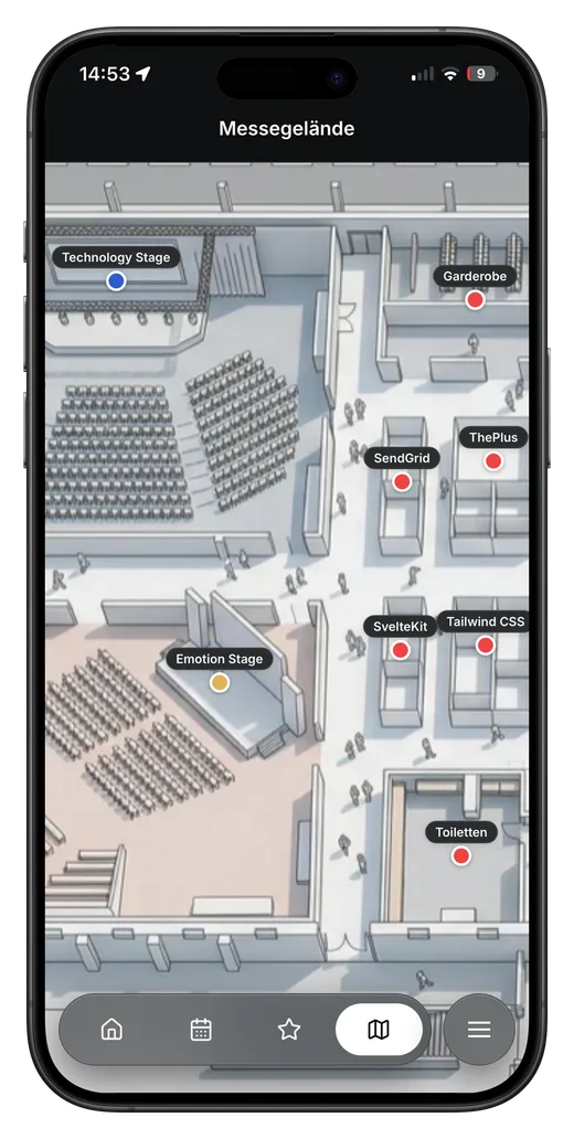 Interaktiver Lageplan des Messegeländes